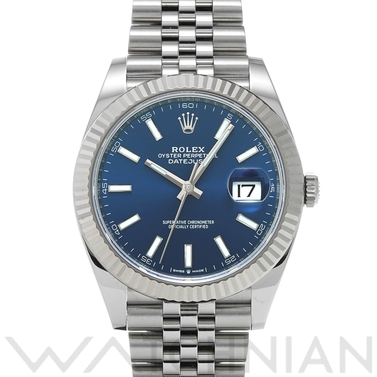 ロレックス デイトジャスト 41 126334 ブライトブルー メンズ 時計 【中古】【wristwatch】