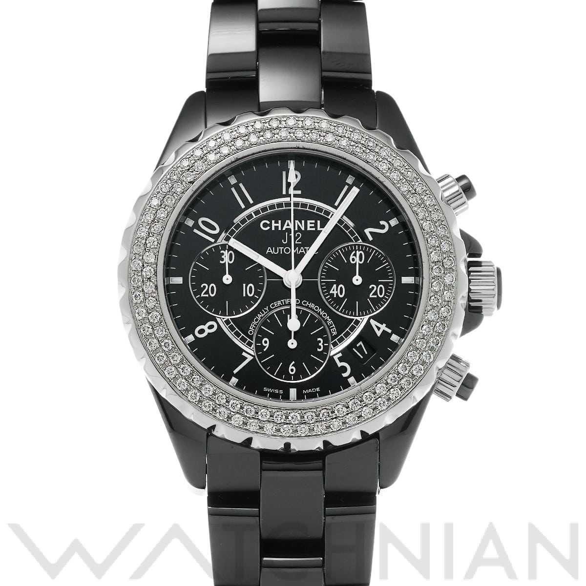 シャネル J12 クロノグラフ 41MM H1009 ブラック メンズ 時計 【中古】【wristwatch】