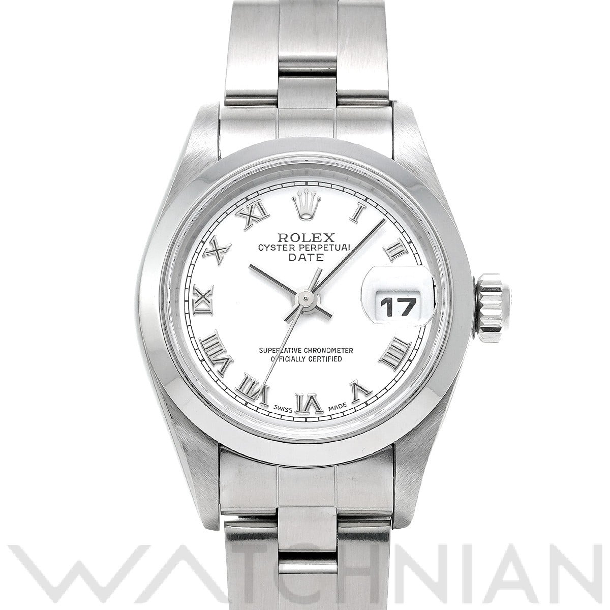 ロレックス オイスターパーペチュアル デイト 79160 ホワイト レディース 時計 【中古】【wristwatch】