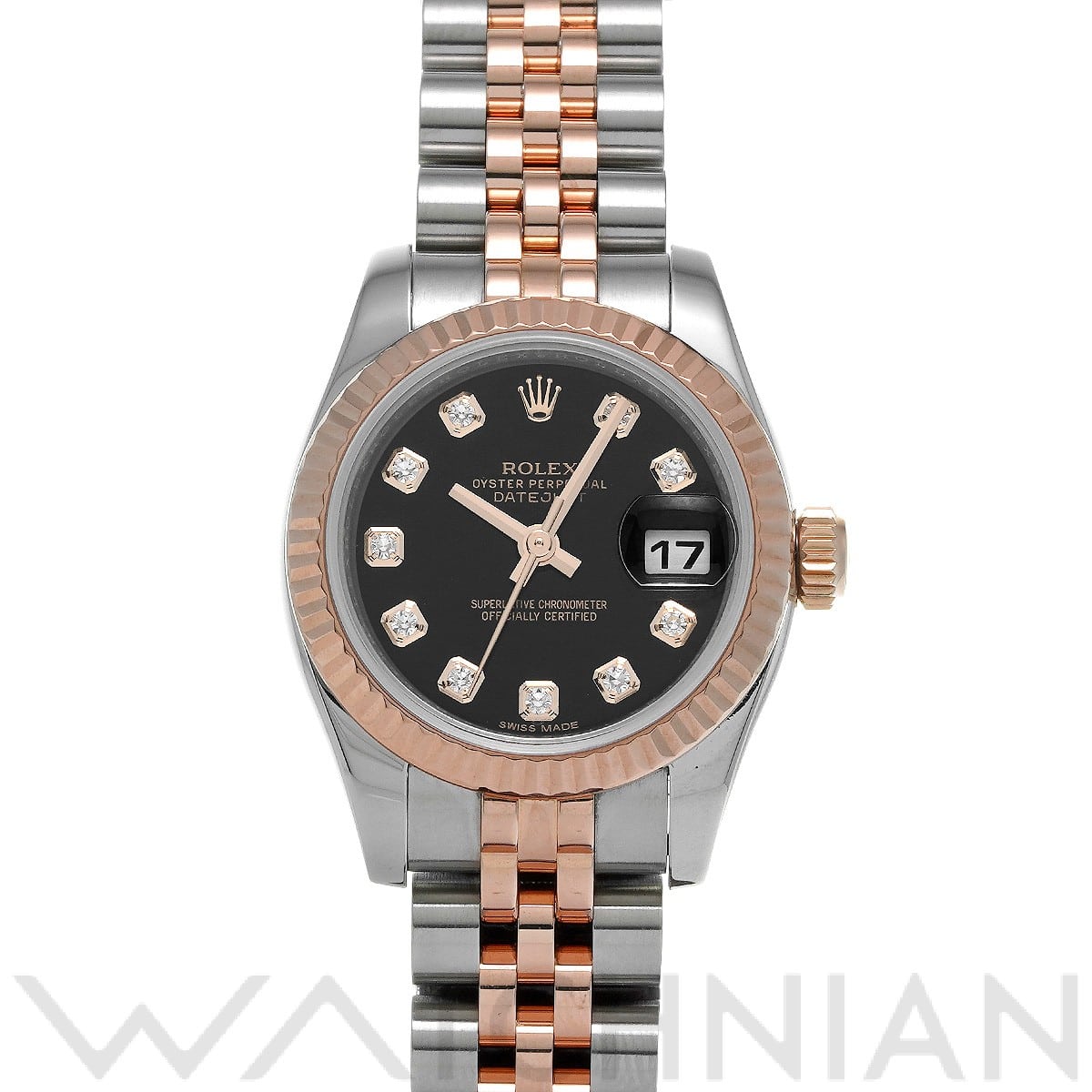 ロレックス レディ デイトジャスト 26 179171G ブラック/ダイヤモンド レディース 時計 【中古】【wristwatch】