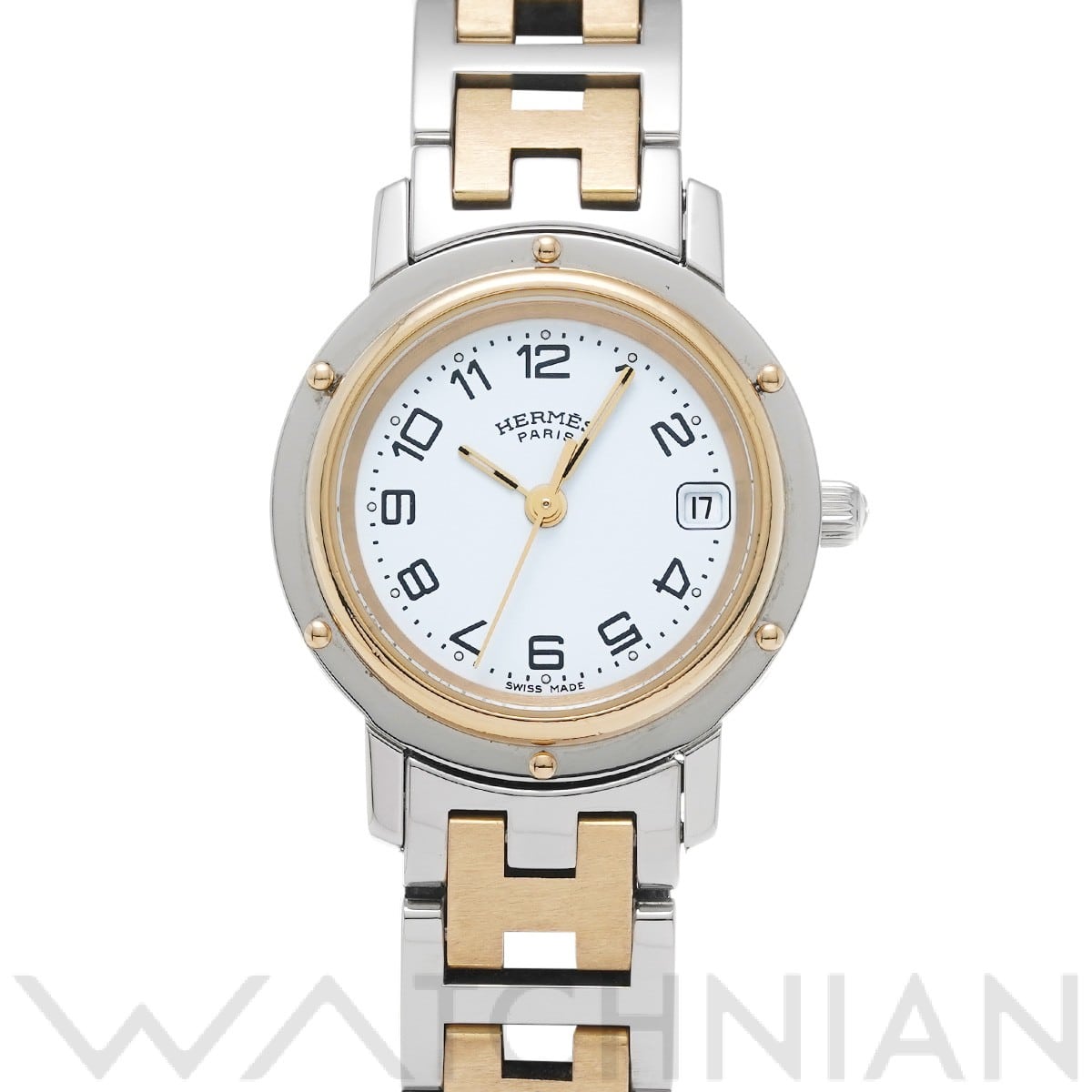 エルメス クリッパー CL4.220.130/3822 ホワイト レディース 時計 【中古】【wristwatch】