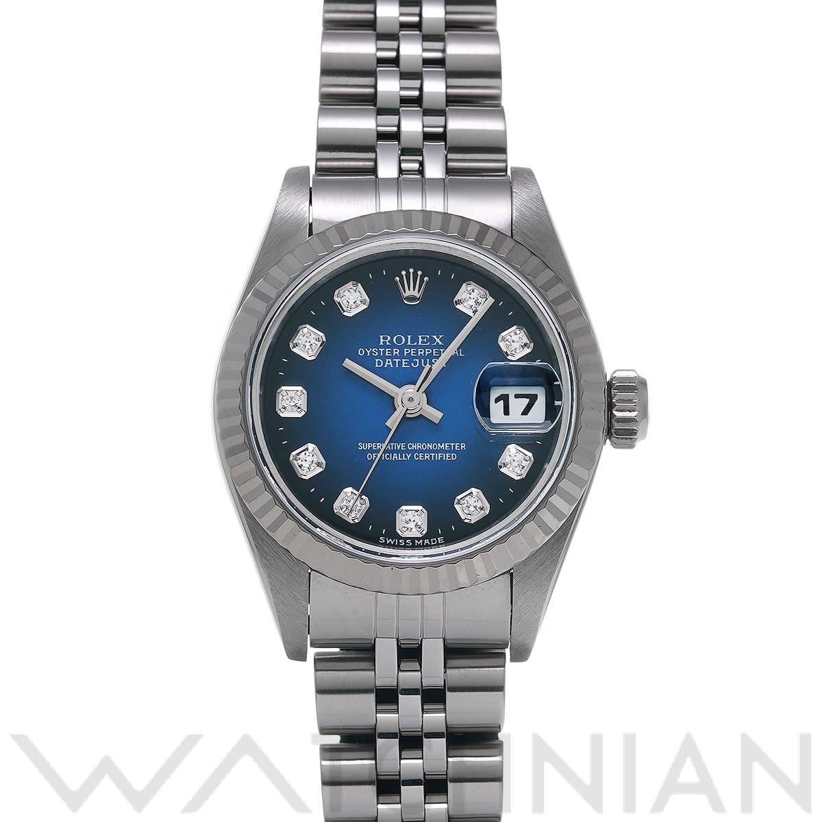 ロレックス デイトジャスト 69174G ブルー・グラデーション/ダイヤモンド レディース 時計 【中古】【wristwatch】