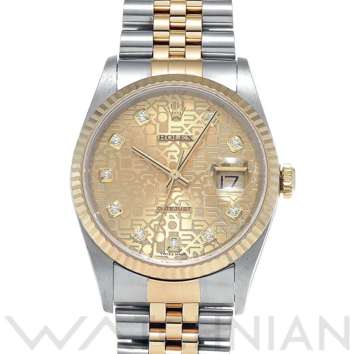 ロレックス デイトジャスト 16233G シャンパンコンピュータ/ダイヤモンド メンズ 時計 【中古】【wristwatch】