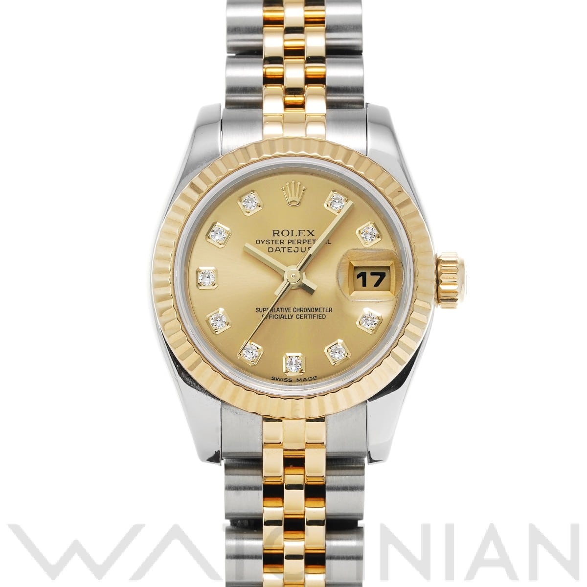 ロレックス デイトジャスト 179173G シャンパン/ダイヤモンド レディース 時計 【中古】【wristwatch】