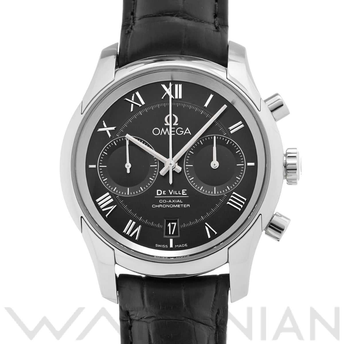 オメガ デ・ヴィル アワービジョン コーアクシャル クロノグラフ 431.13.42.51.01.001 ブラック メンズ 時計 【中古】【wristwatch】