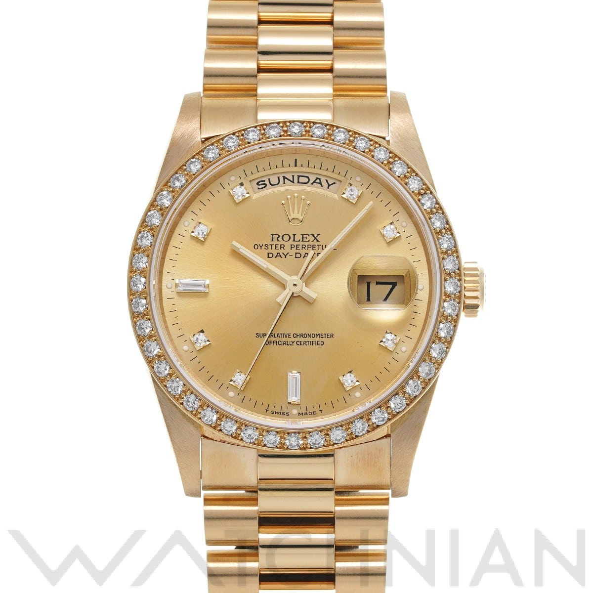 ロレックス デイデイト 18348A シャンパン/ダイヤモンド メンズ 時計 【中古】【wristwatch】