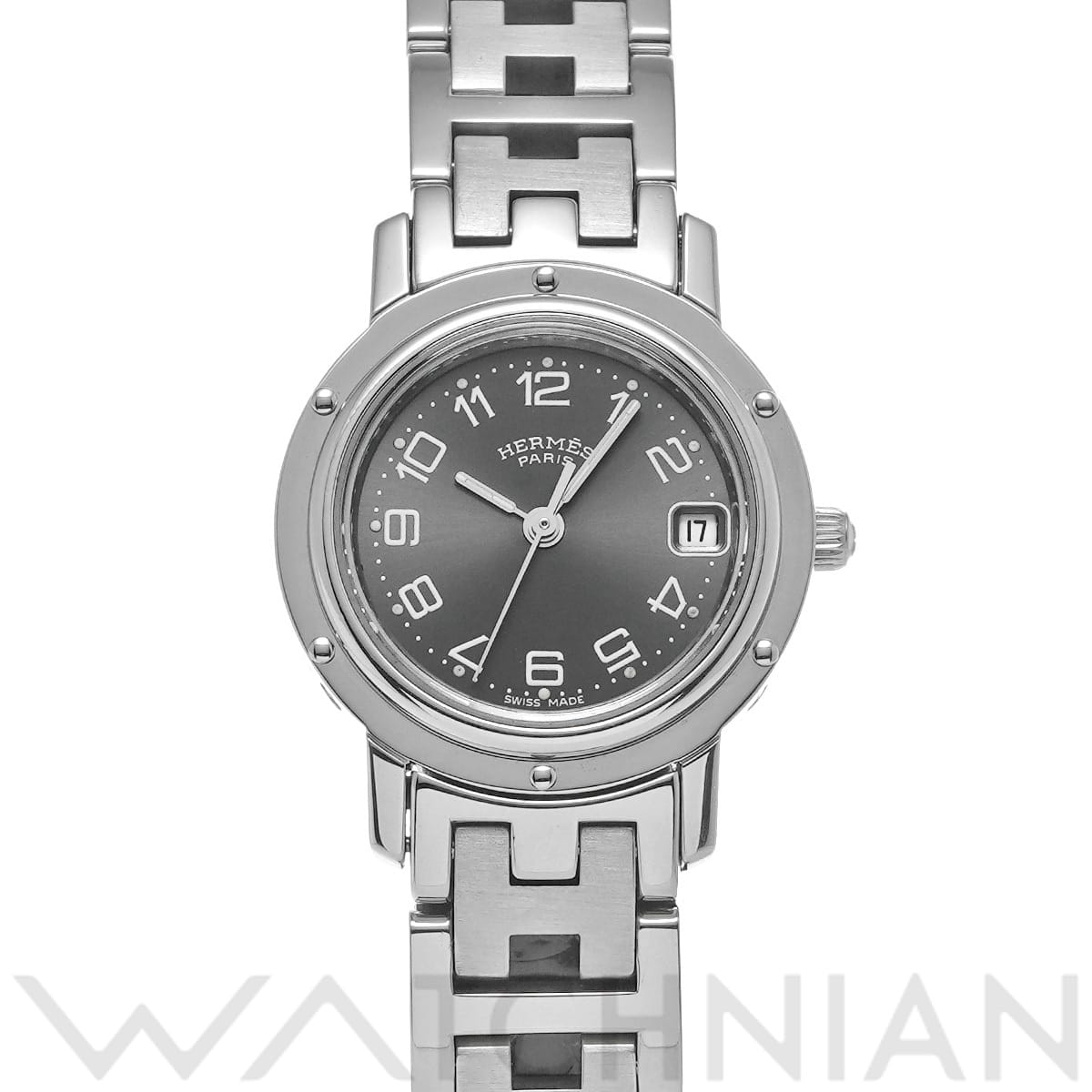 エルメス クリッパー CL4.210 グレー レディース 時計 【中古】【wristwatch】