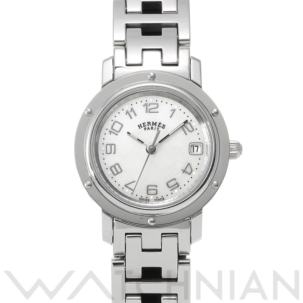 エルメス クリッパー CL4.210 ホワイトシェル レディース 時計 【中古】【wristwatch】