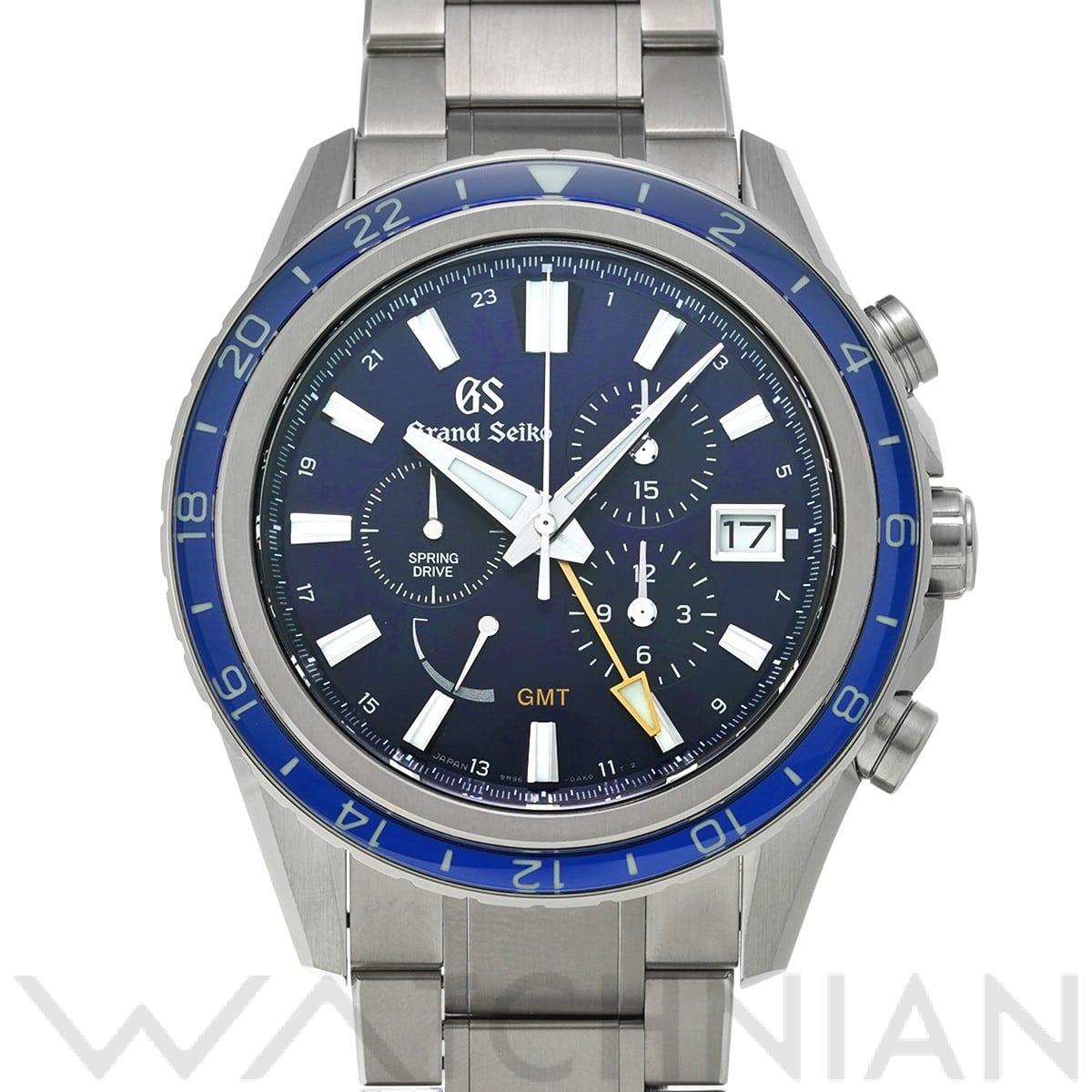 グランドセイコー エボリューション9コレクション スプリングドライブ クロノグラフ GMT GSクロノグラフ15th SBGC249 ブルー メンズ 時計 【中古】【wristwatch】