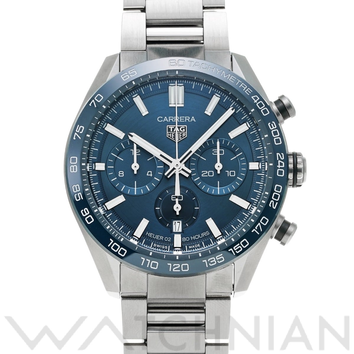 タグ ホイヤー / TAG HEUER カレラ キャリバーホイヤー02 クロノグラフ CBN2A1A.BA0643 ブルー メンズ 時計 【中古】【wristwatch】
