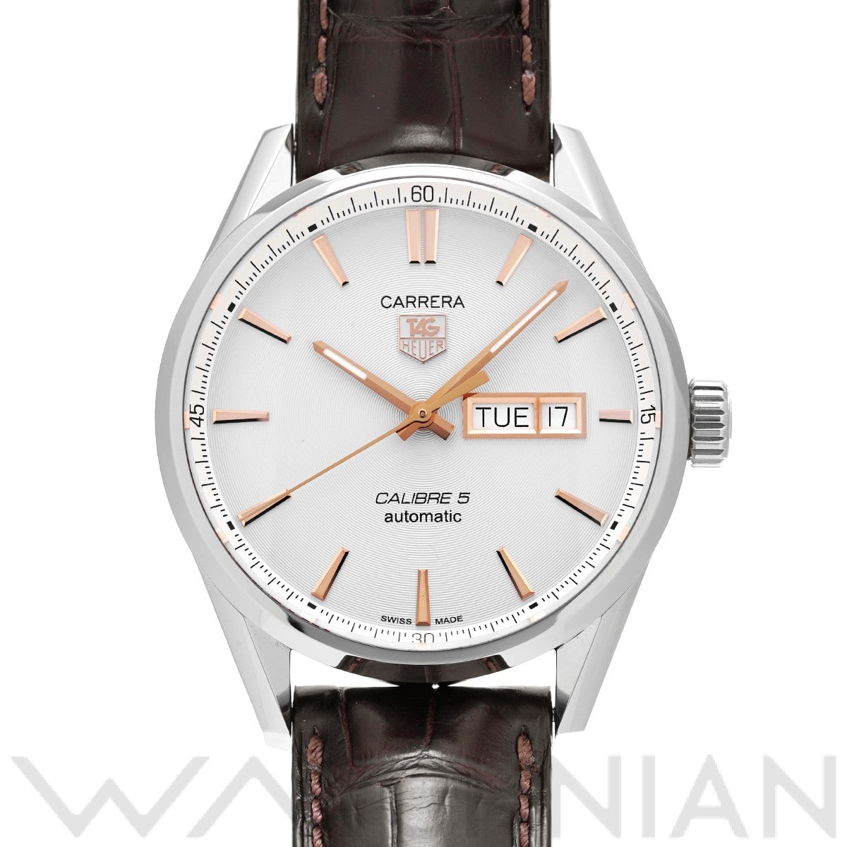 タグ ホイヤー / TAG HEUER カレラ キャリバー5 デイデイト WAR201D.FC6291 シルバー メンズ 時計 【中古】【wristwatch】