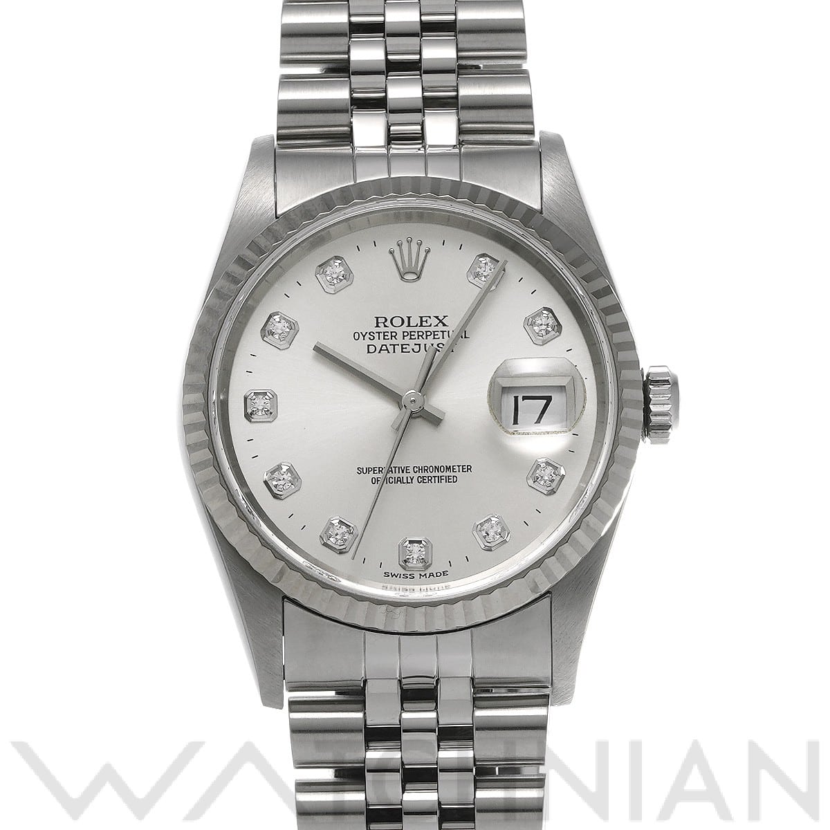 ロレックス デイトジャスト 16234G シルバー/ダイヤモンド メンズ 時計 【中古】【wristwatch】