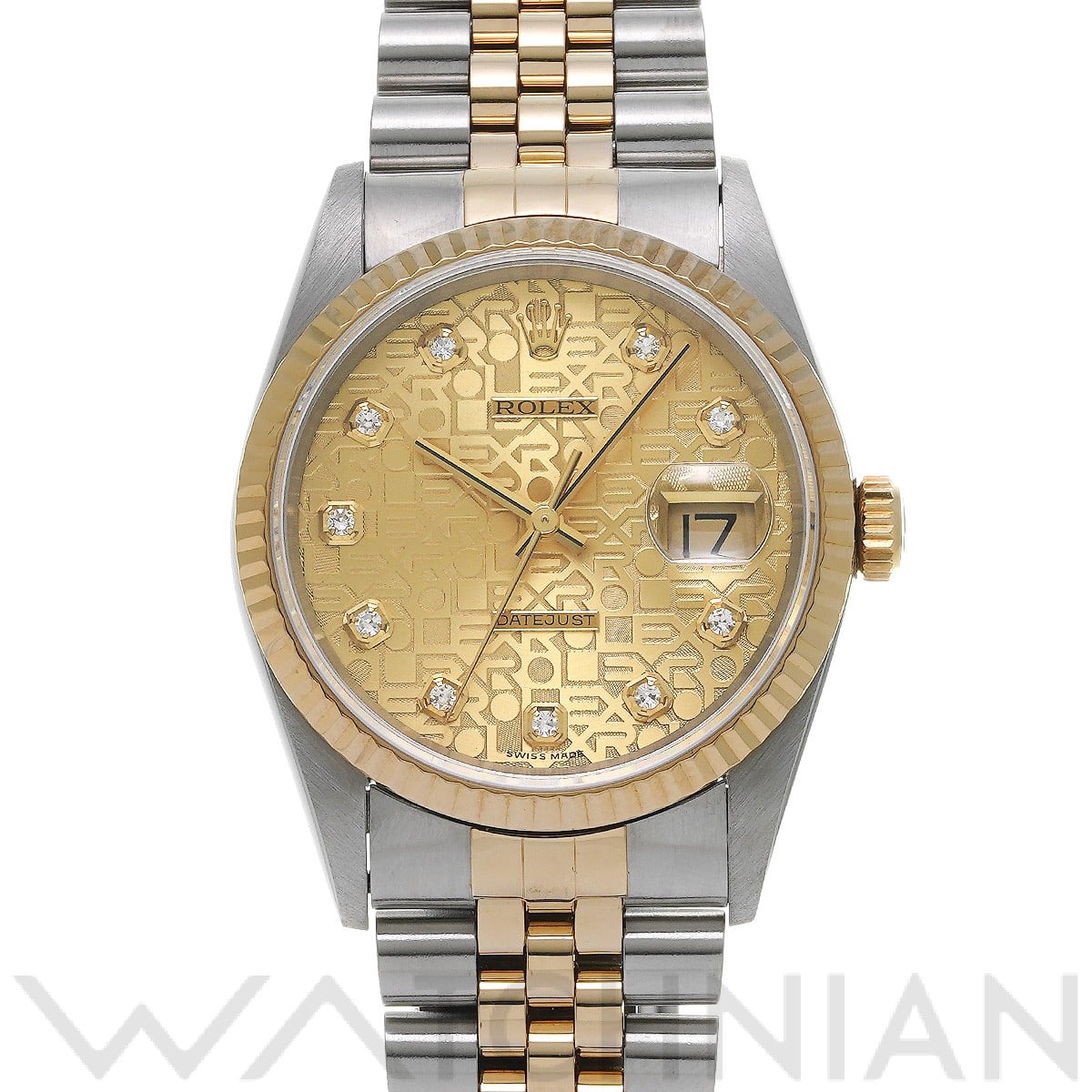 ロレックス デイトジャスト 16233G シャンパンコンピュータ/ダイヤモンド メンズ 時計 【中古】【wristwatch】