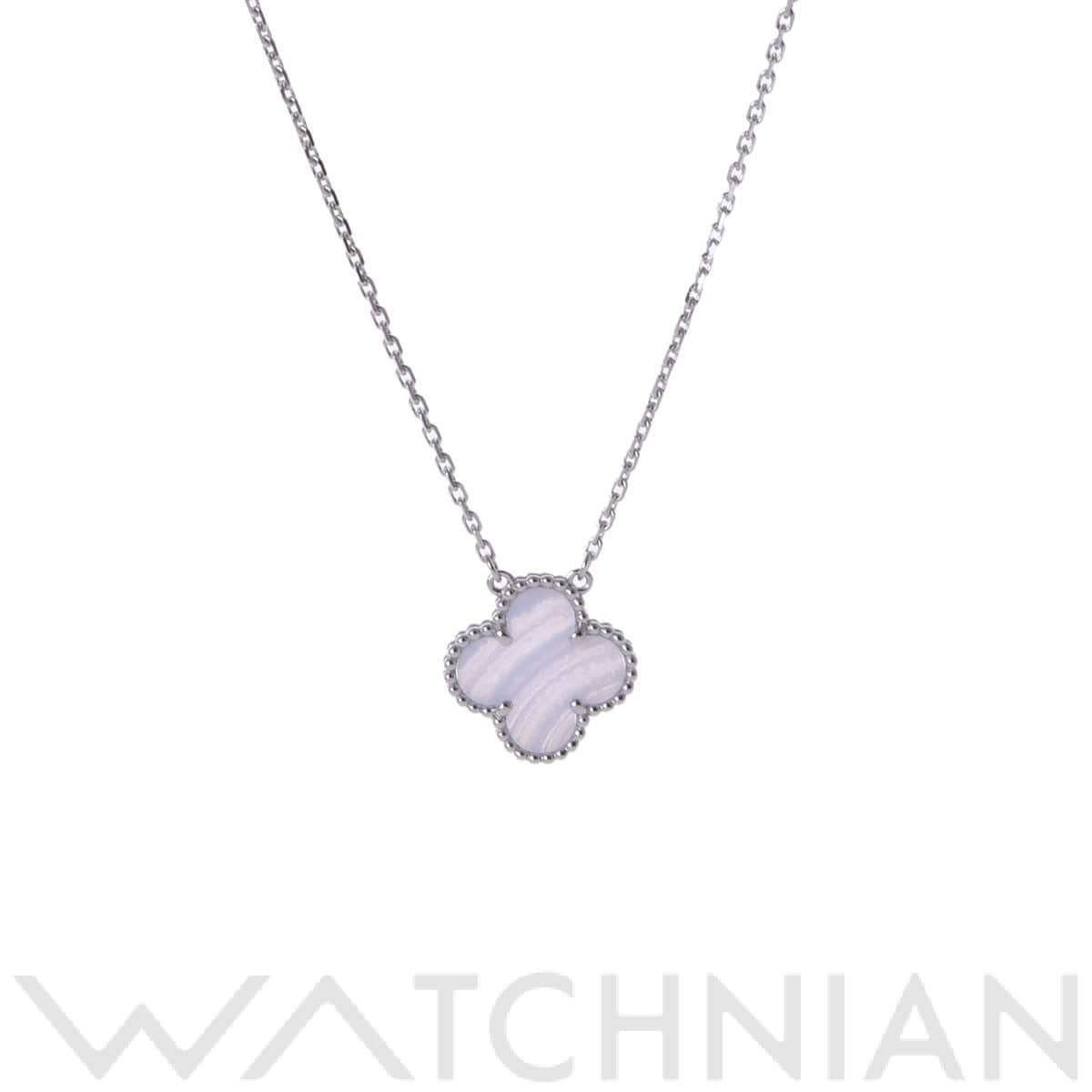 ヴァン クリーフ&アーペル ヴィンテージアルハンブラ ネックレス シルバー K18ホワイトゴールド WG レディース ジュエリー 【中古】【jewelry】