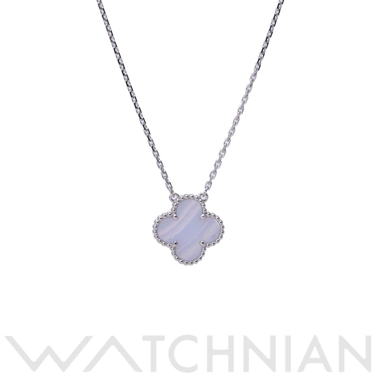 ヴァン クリーフ&アーペル ヴィンテージアルハンブラ ネックレス シルバー K18ホワイトゴールド WG レディース ジュエリー 【中古】【jewelry】