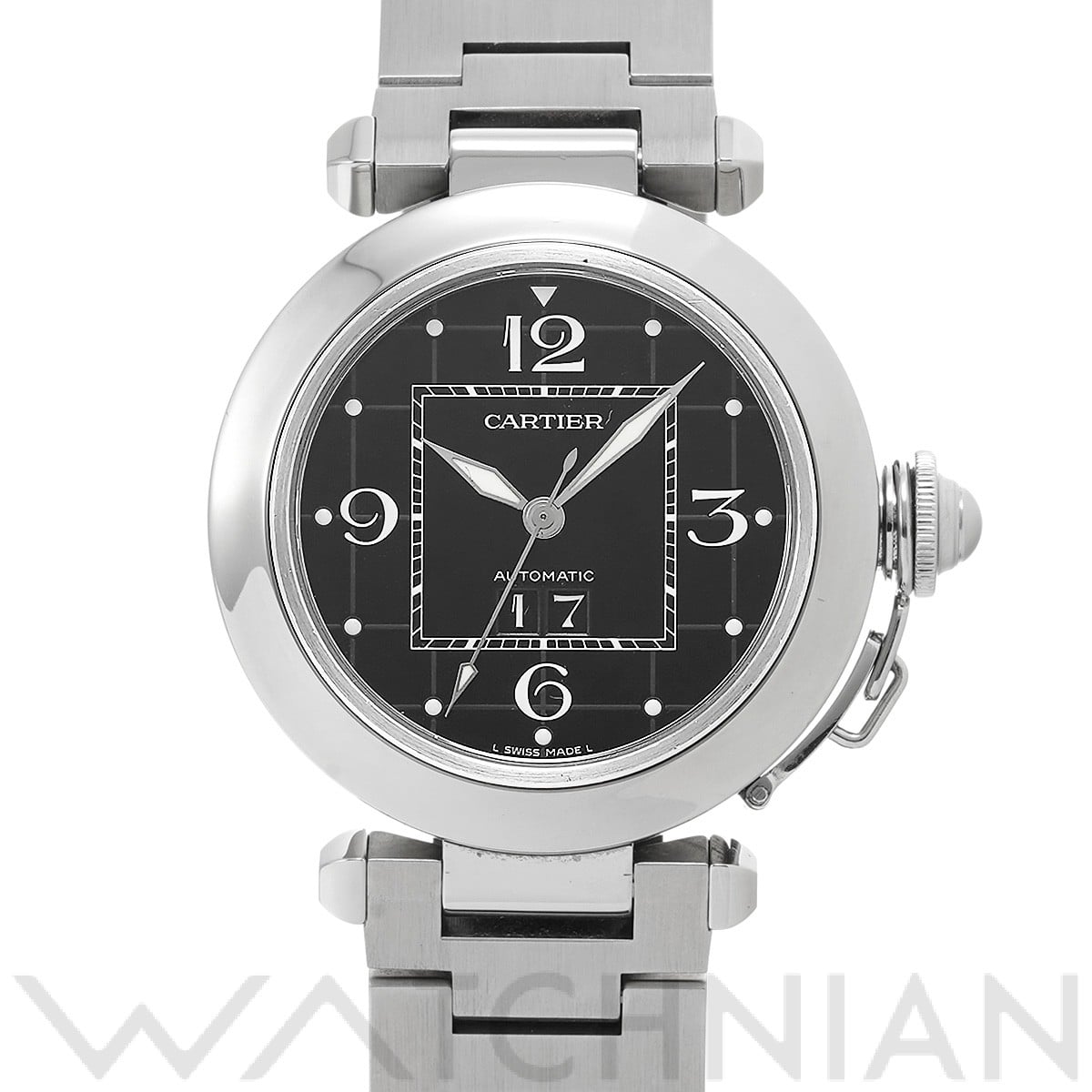 カルティエ パシャC ビッグデイト W31053M7 ブラック ユニセックス 時計 【中古】【wristwatch】