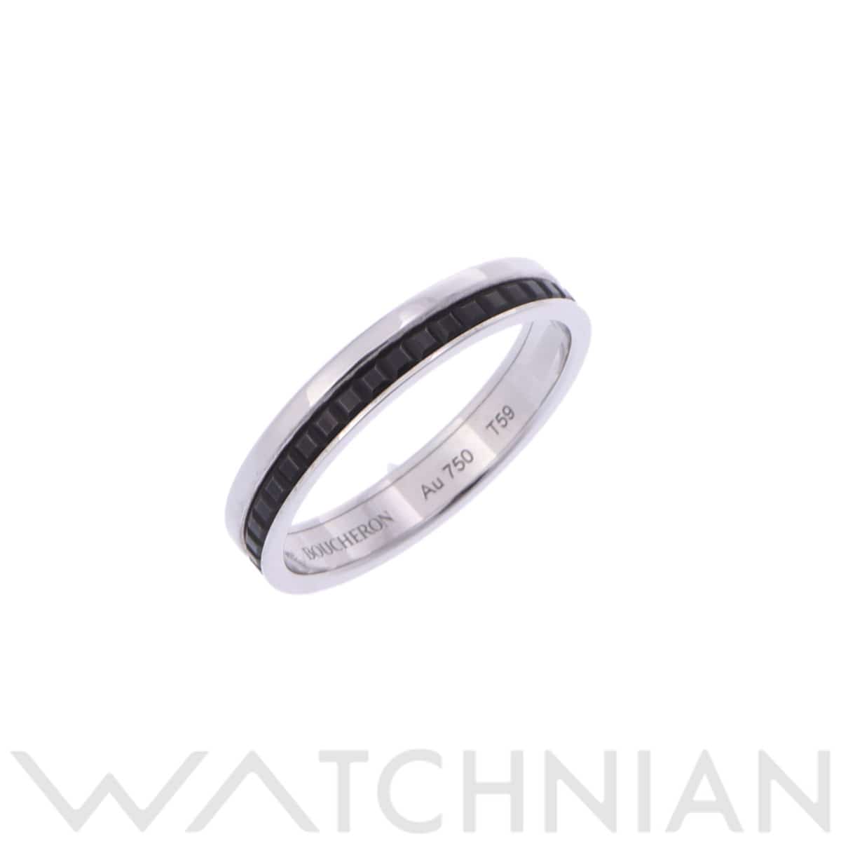 ブシュロン キャトルブラックリング #59 シルバー K18ホワイトゴールド WG レディース ジュエリー 【中古】【jewelry】