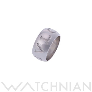 ブルガリ モノロゴリング #52 シルバー K18ホワイトゴールド WG レディース ジュエリー 【中古】【jewelry】