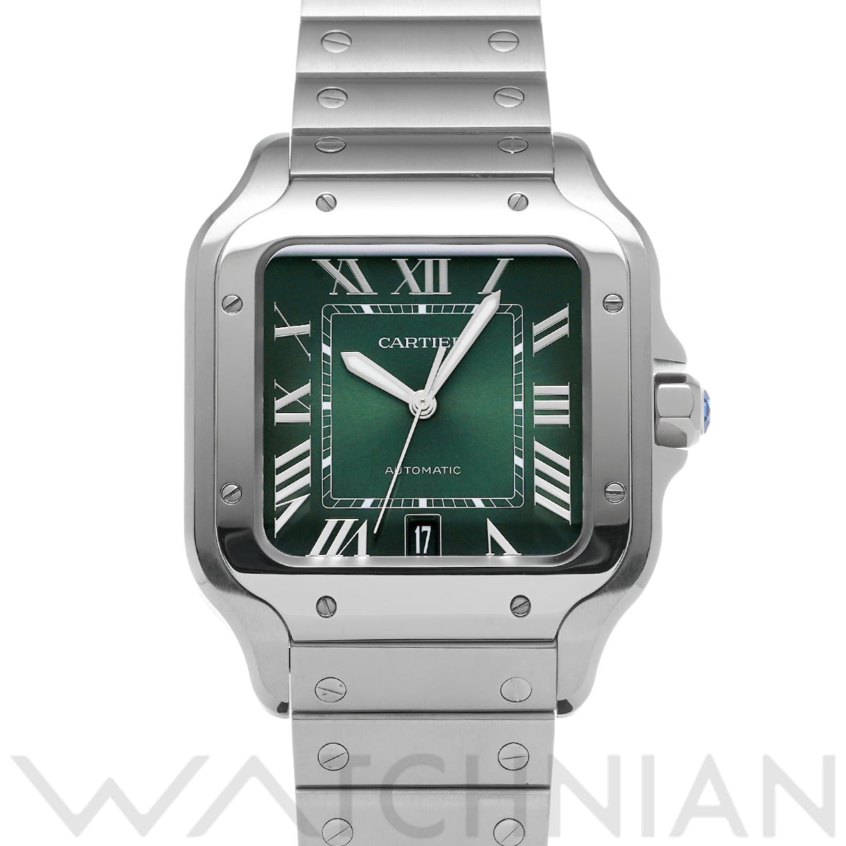 カルティエ サントス ドゥ カルティエ LM WSSA0062 グリーン メンズ 時計 【中古】【wristwatch】