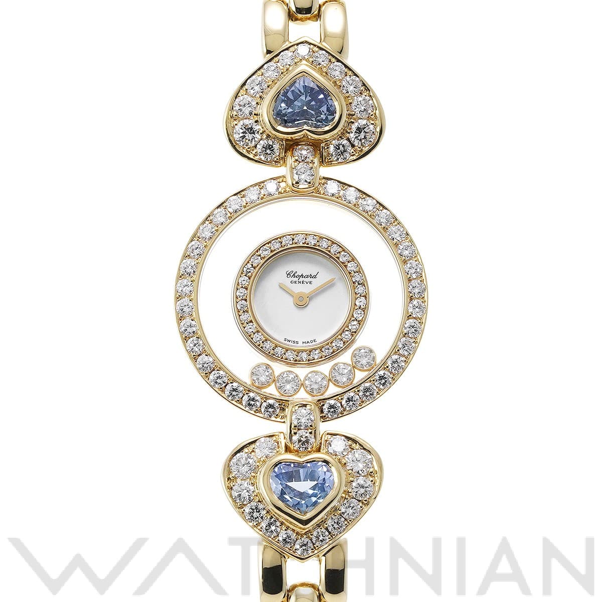 ショパール ハッピーダイヤモンド 20/5447-23 ホワイト レディース 時計 【中古】【wristwatch】