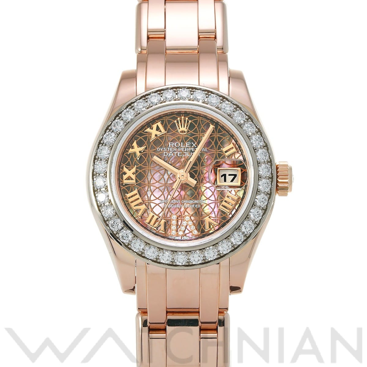 ロレックス / ROLEX デイトジャスト パールマスター 29 80285NR ブラックシェル/ロータスフラワー/ダイヤモンド レディース 時計 【中古】【wristwatch】