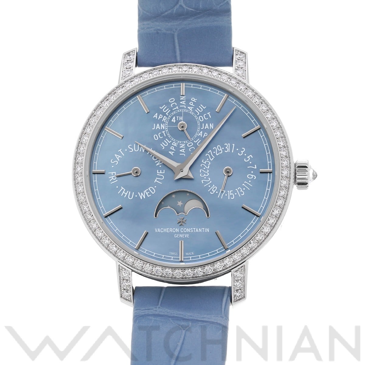 ヴァシュロン コンスタンタン トラディショナル エクストラフラット パーペチュアルカレンダー 4305T/000G-B948 ブルーシェル レディース 時計 【中古】【wristwatch】