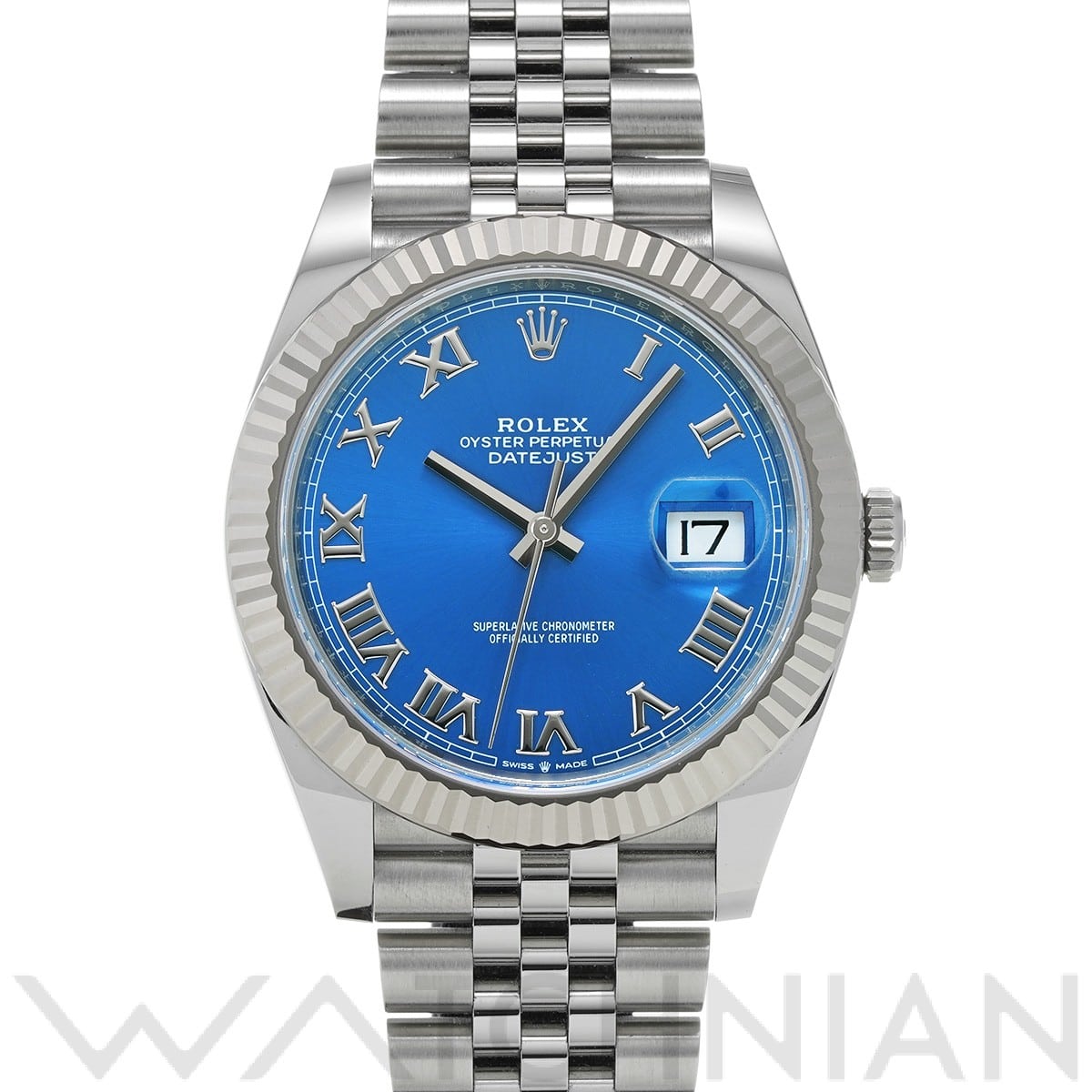 ロレックス デイトジャスト 41 126334 アズーロブルー メンズ 時計 【中古】【wristwatch】