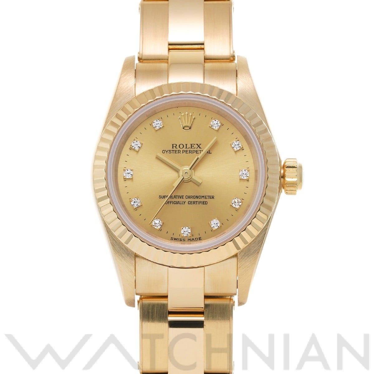 ロレックス オイスターパーペチュアル 24 76198G シャンパン/ダイヤモンド レディース 時計 【中古】【wristwatch】