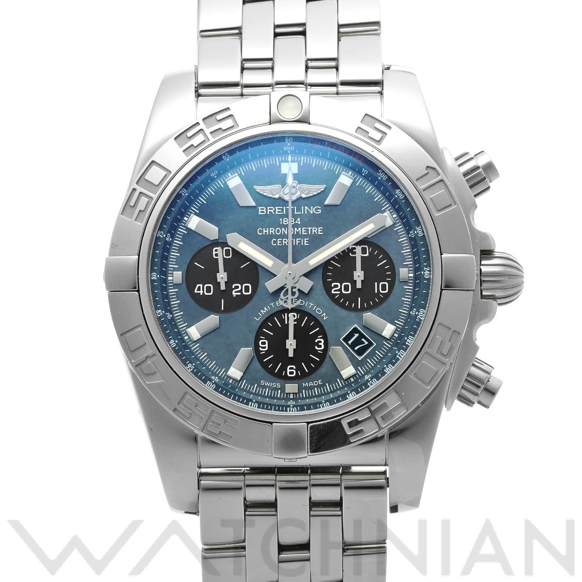 ブライトリング クロノマット 44 MOP 日本限定 AB01111A/BF68 ブルーシェル/ブラック メンズ 時計 【中古】【wristwatch】