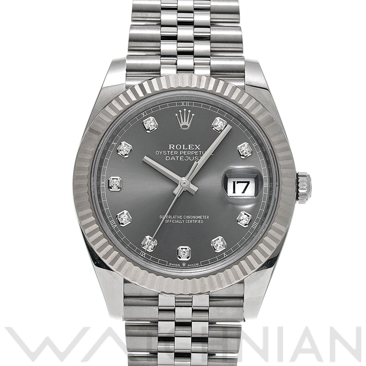 ロレックス デイトジャスト 41 126334G スレート/ダイヤモンド メンズ 時計 【中古】【wristwatch】