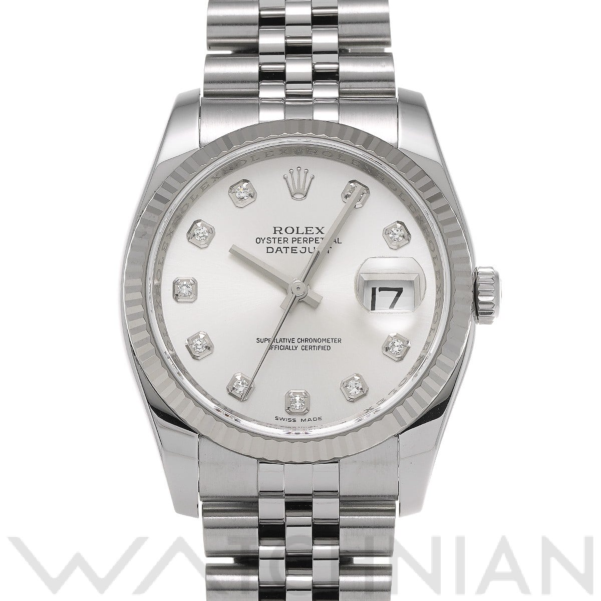 ロレックス デイトジャスト 36 116234G シルバー/ダイヤモンド メンズ 時計 【中古】【wristwatch】
