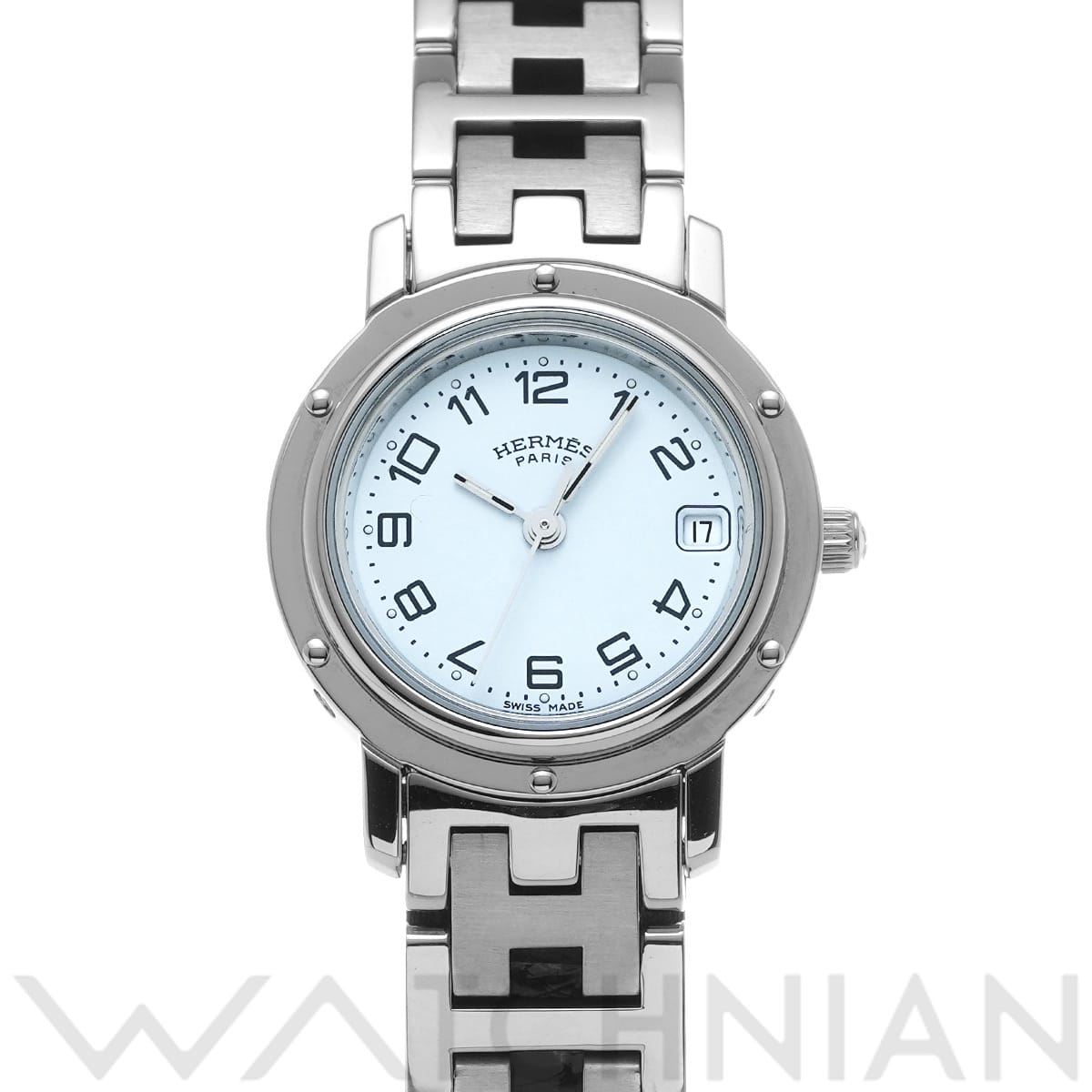 エルメス クリッパー CL4.210.130 ライトブルー レディース 時計 【中古】【wristwatch】
