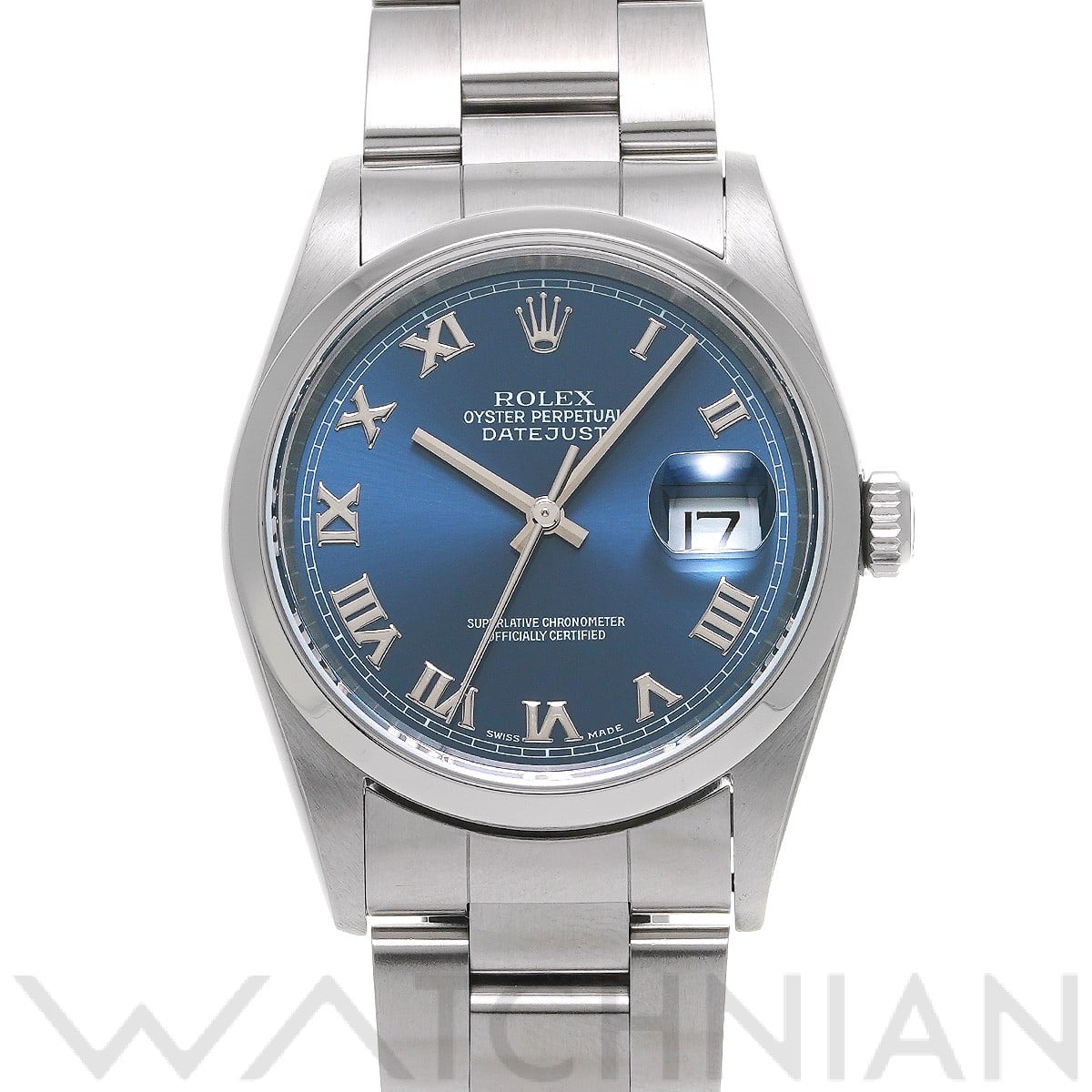 ロレックス デイトジャスト 16200 ブルー メンズ 時計 【中古】【wristwatch】