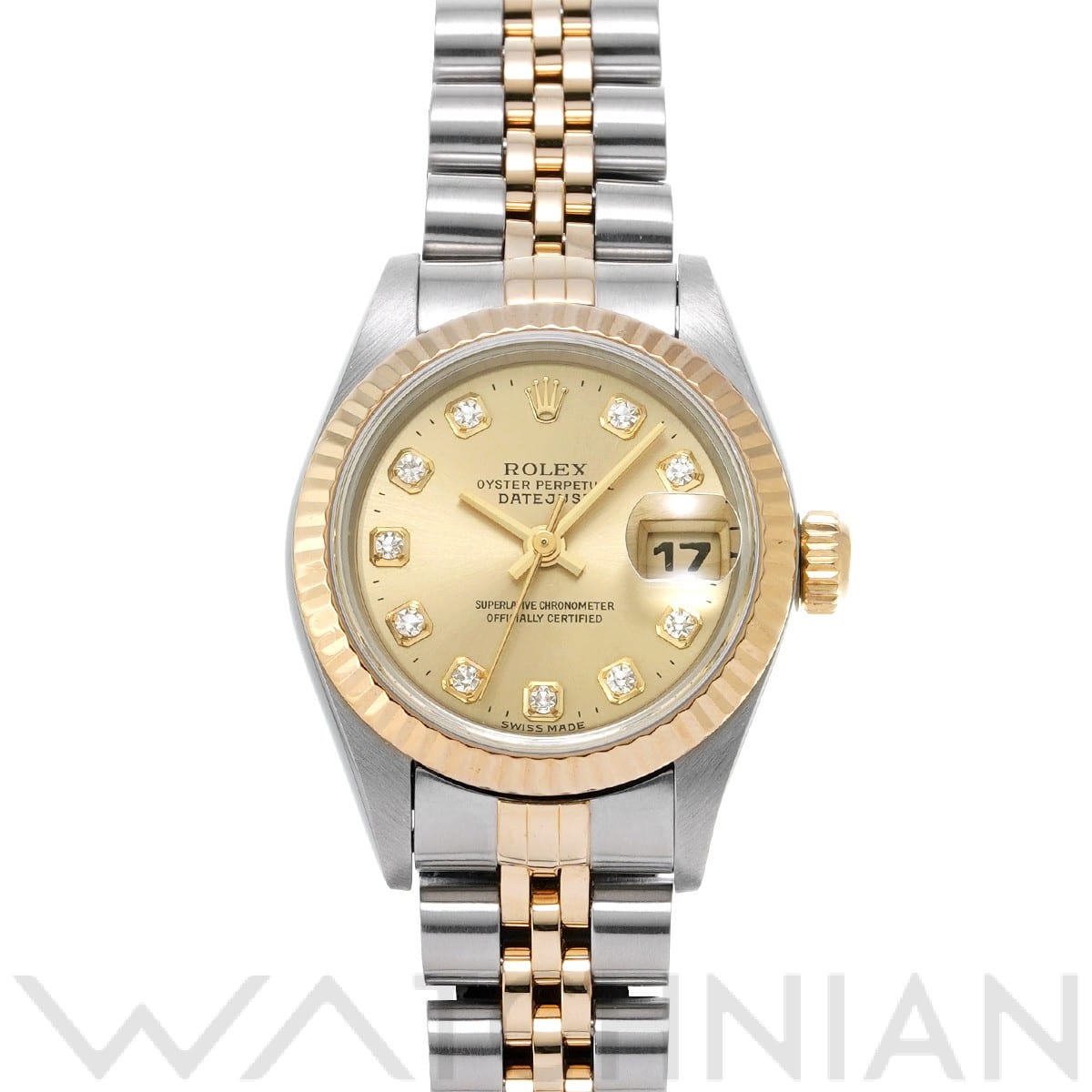 ロレックス デイトジャスト 69173G シャンパン/ダイヤモンド レディース 時計 【中古】【wristwatch】
