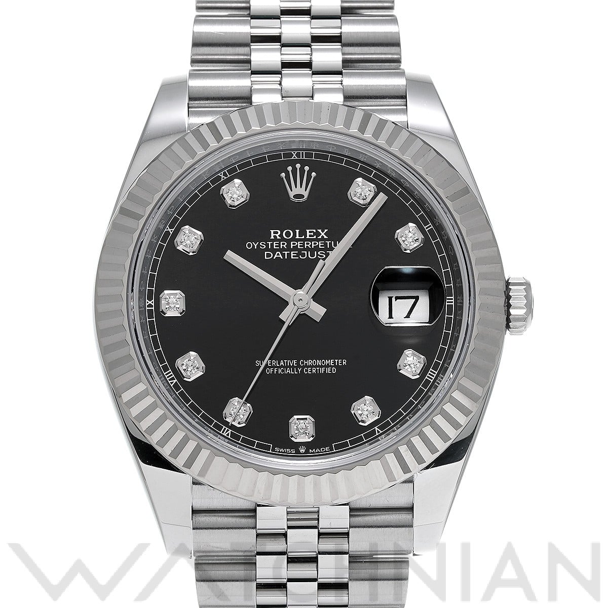ロレックス / ROLEX デイトジャスト 41 126334G ブライトブラック/ダイヤモンド メンズ 時計 【中古】【wristwatch】