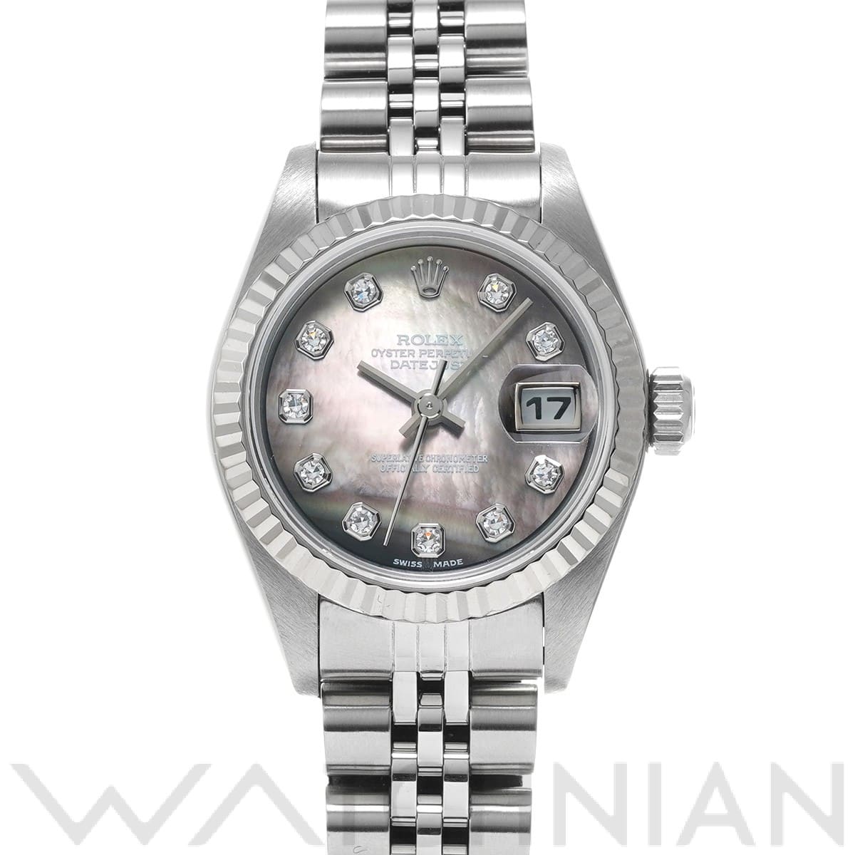 ロレックス デイトジャスト 79174NG ブラックシェル/ダイヤモンド レディース 時計 【中古】【wristwatch】