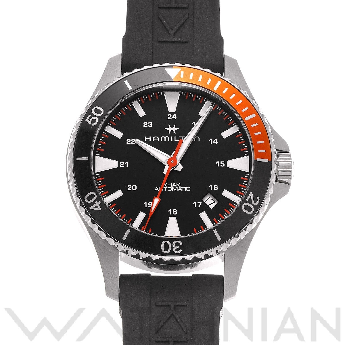 ハミルトン / HAMILTON カーキ ネイビー オート スキューバ H82305331 ブラック メンズ 時計 【中古】【wristwatch】