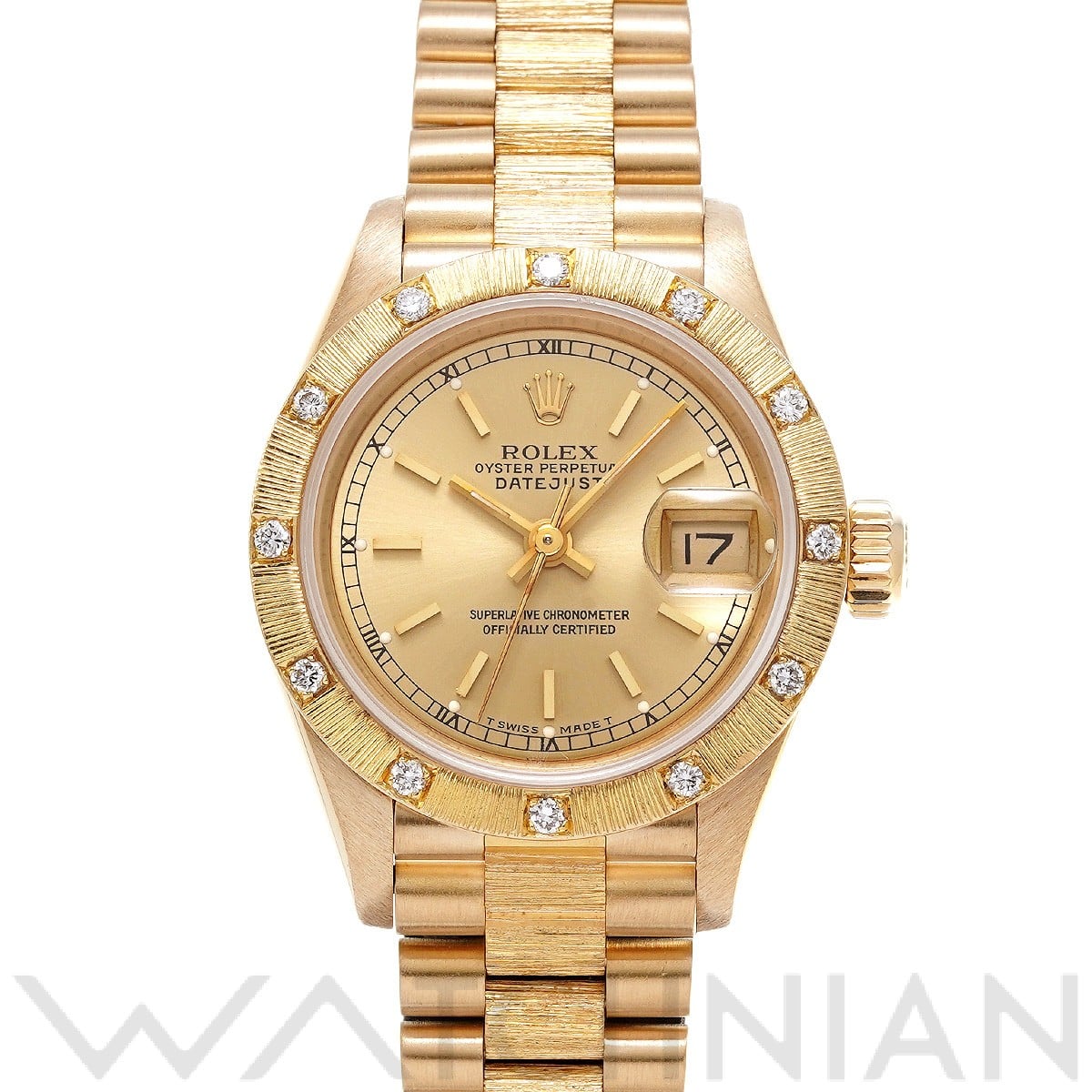 ロレックス デイトジャスト バーク 69288G シャンパン/ダイヤモンド レディース 時計 【中古】【wristwatch】