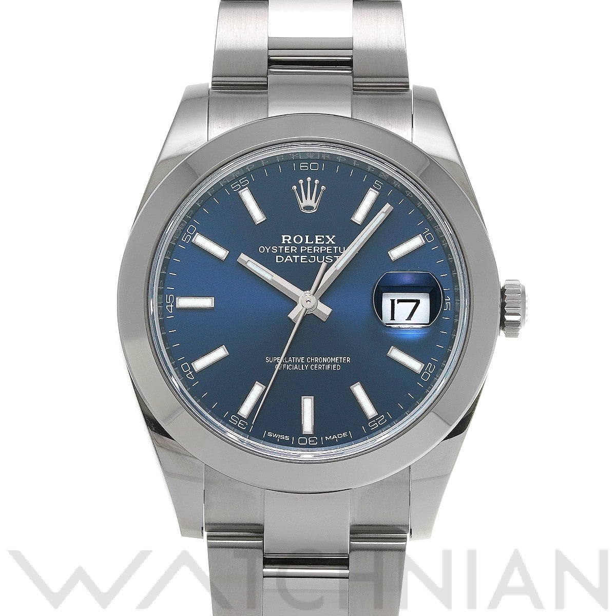 ロレックス デイトジャスト 41 126300 ブライトブルー メンズ 時計 【中古】【wristwatch】