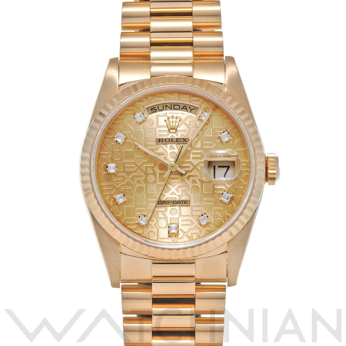 ロレックス デイデイト 18238G シャンパンコンピュータ/ダイヤモンド メンズ 時計 【中古】【wristwatch】