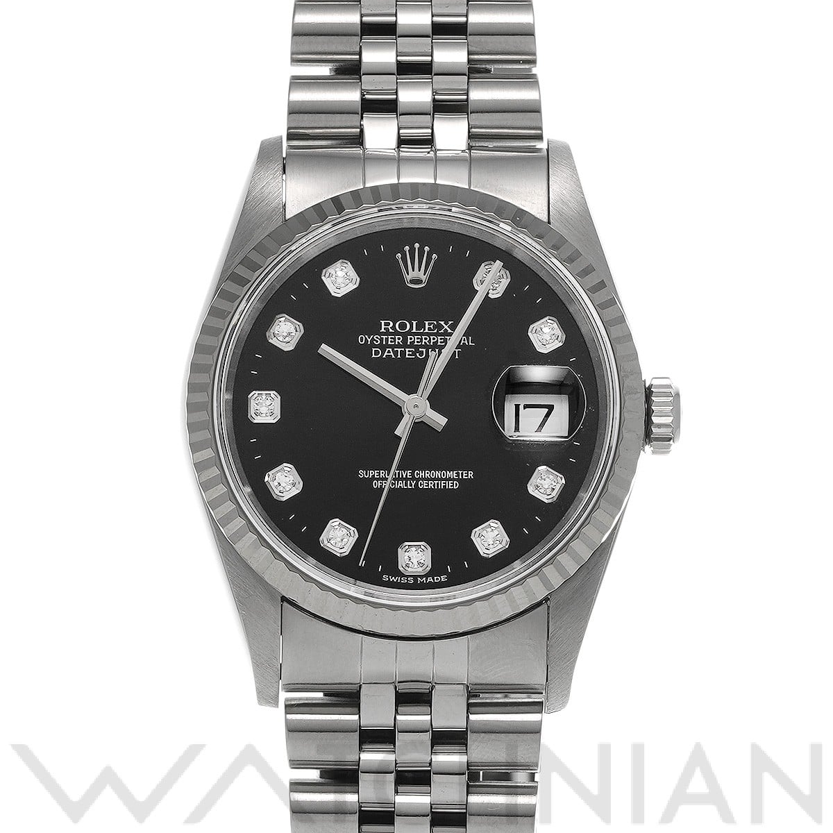 ロレックス デイトジャスト 36 16234G ブラック/ダイヤモンド メンズ 時計 【中古】【wristwatch】