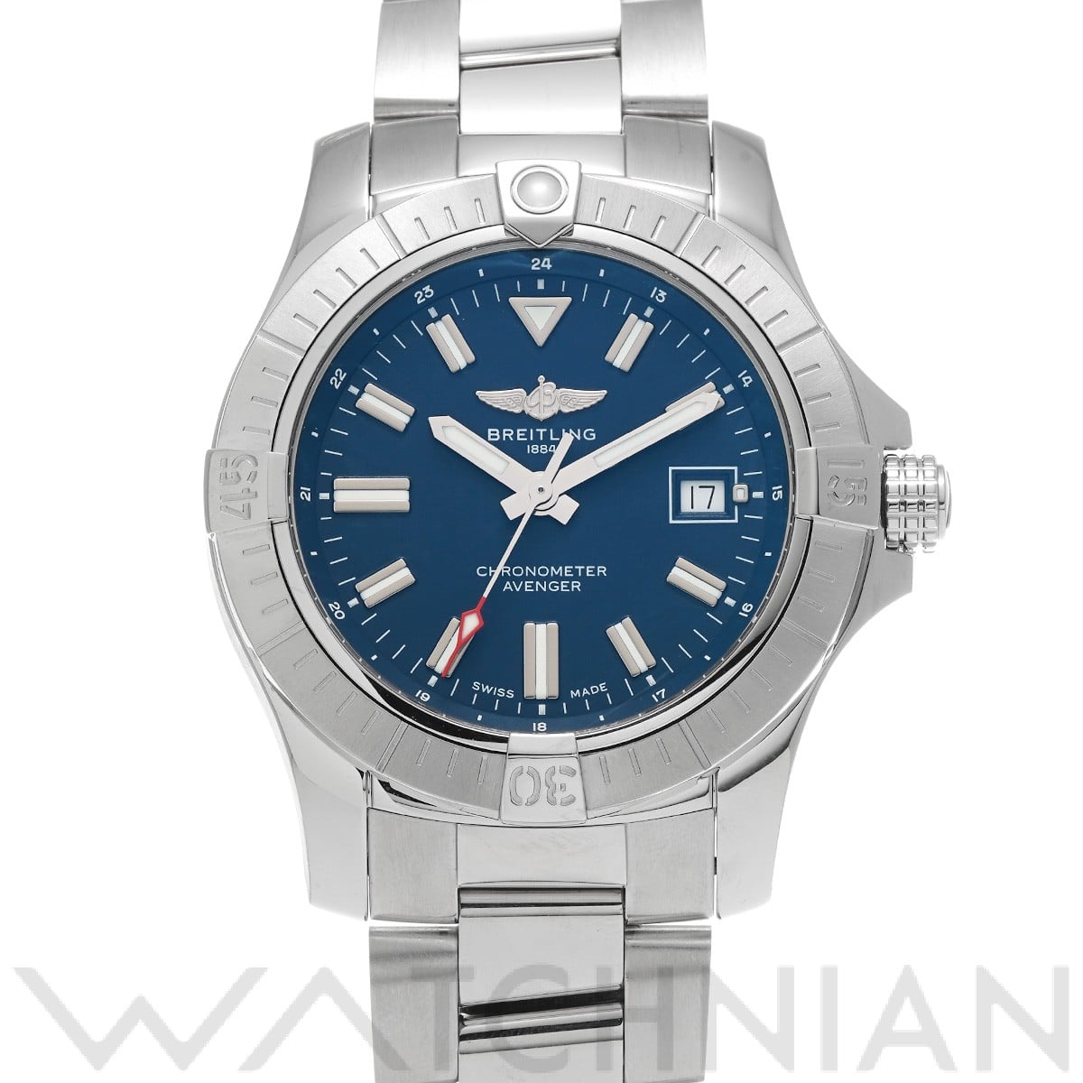 ブライトリング アベンジャー オートマチック 43 A17318101C1A1 ブルー メンズ 時計 【中古】【wristwatch】