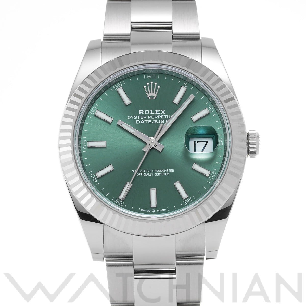 ロレックス デイトジャスト 41 126334 ミントグリーン メンズ 時計 【中古】【wristwatch】