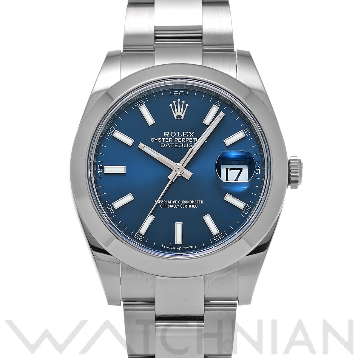 ロレックス デイトジャスト 41 126300 ブライトブルー メンズ 時計 【中古】【wristwatch】