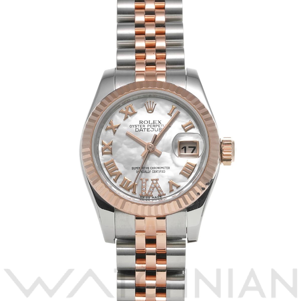 ロレックス レディ デイトジャスト 26 179171NR ホワイトシェル/ダイヤモンド レディース 時計 【中古】【wristwatch】