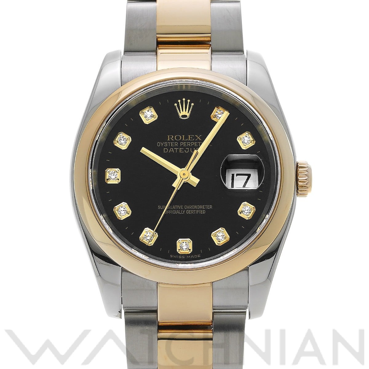 ロレックス デイトジャスト 36 116203G ブラック/ダイヤモンド メンズ 時計 【中古】【wristwatch】