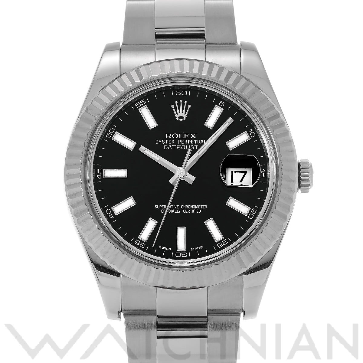 ロレックス デイトジャスト II 116334 ブラック メンズ 時計 【中古】【wristwatch】