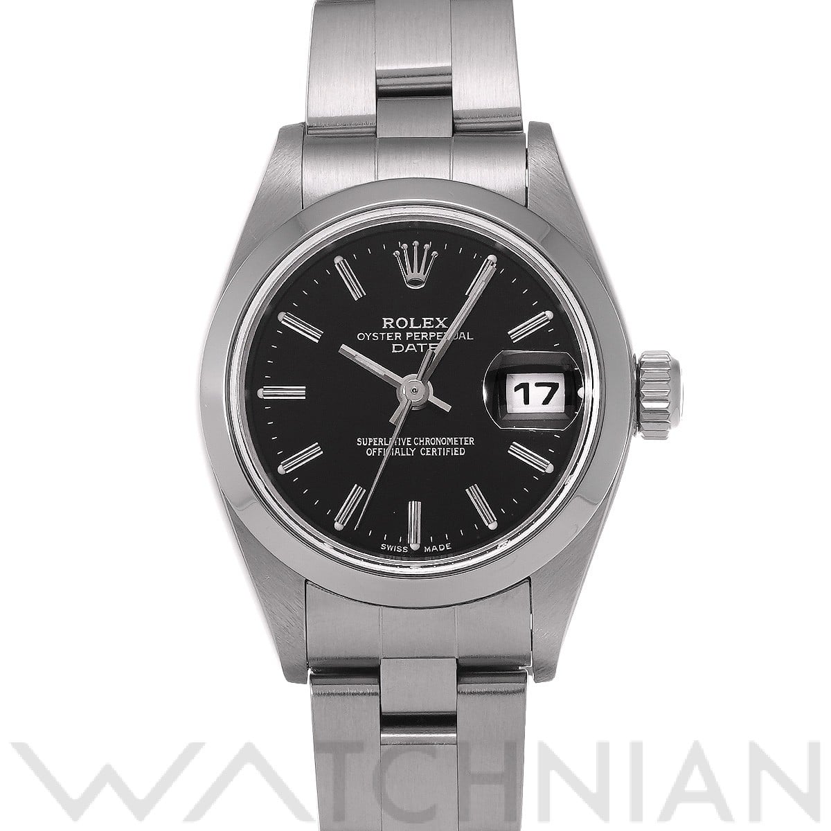 ロレックス オイスターパーペチュアル デイト 79160 ブラック レディース 時計 【中古】【wristwatch】