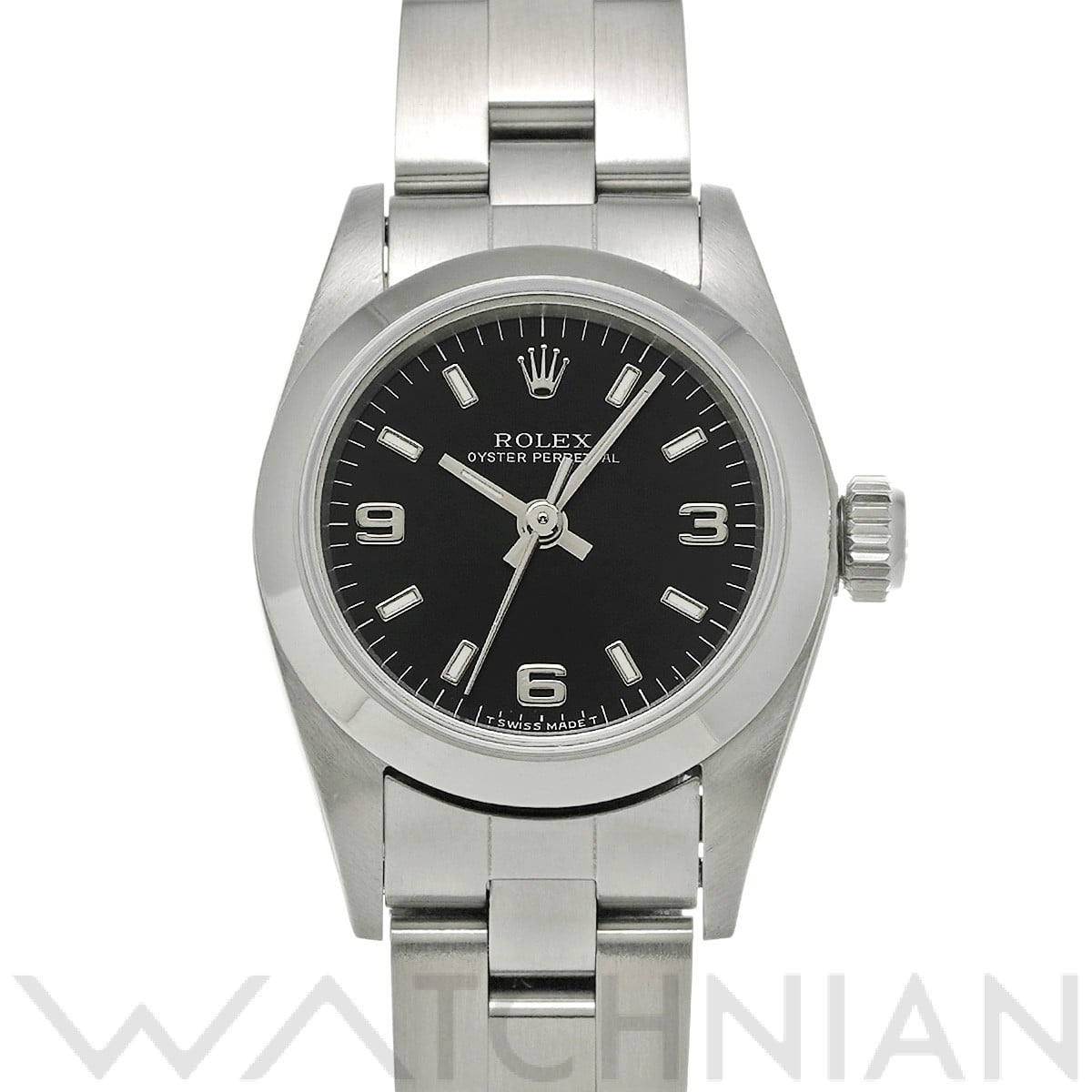 ロレックス オイスターパーペチュアル 67180 ブラック レディース 時計 【中古】【wristwatch】