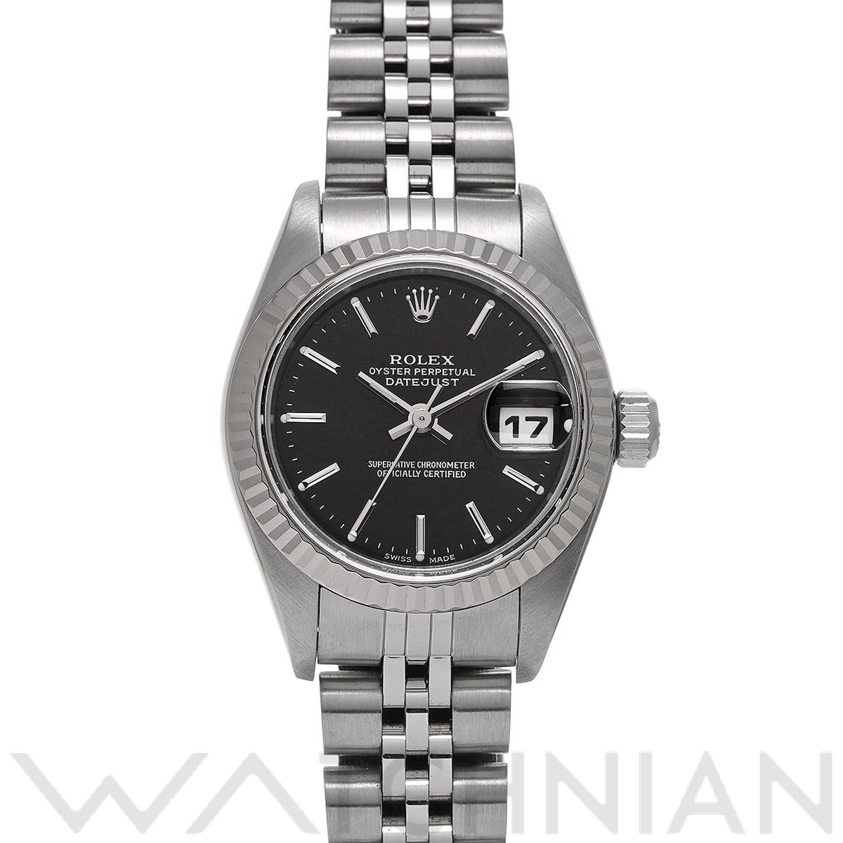 ロレックス デイトジャスト 79174 ブラック レディース 時計 【中古】【wristwatch】